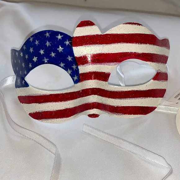 American Flag USA Half Masks Masquerade Patriotic Red White & Blue KBW NOS - Picture 2 of 6